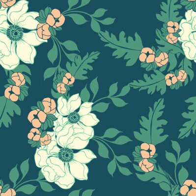 Tapete Abstraktes Eleganzmuster mit Blumenhintergrund.