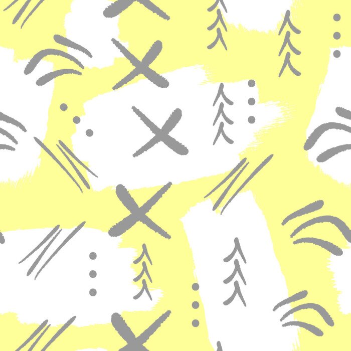 Tapete Abstraktes nahtloses Muster. Wiederholte Pinselstriche und geometrische Formen von Hand gezeichnet. Grunge, Gekritzel, Skizze, Aquarell.