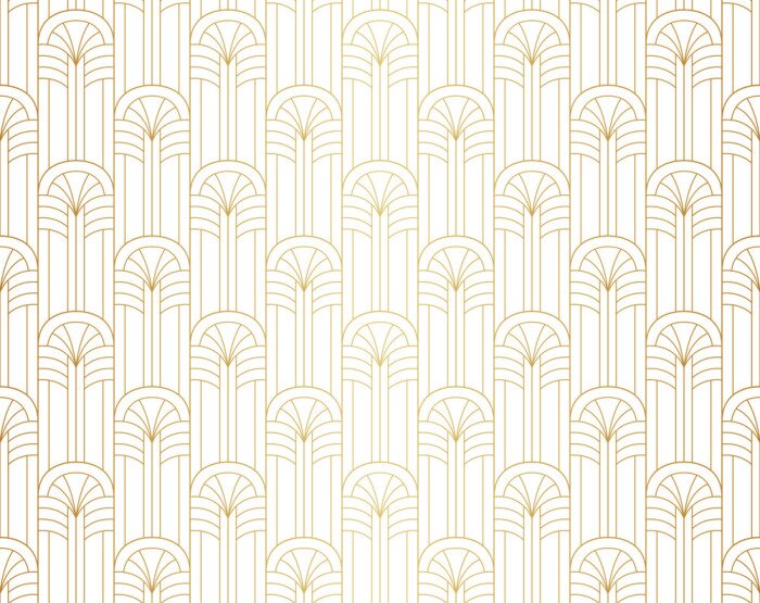 Tapete Abstraktes orientalisches Muster in Goldnachahmungsfarbe