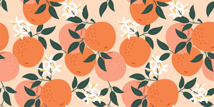 Tapete Abstraktion der Orangenpflanze