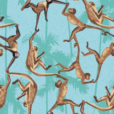 Tapete Affen auf tropischem Hintergrund