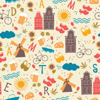 Tapete Amsterdam pattern seamless design graphic