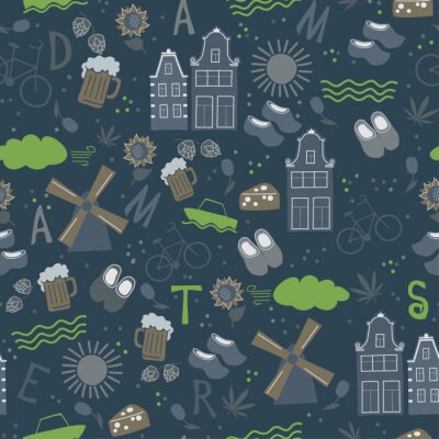 Tapete Amsterdam pattern seamless design graphic