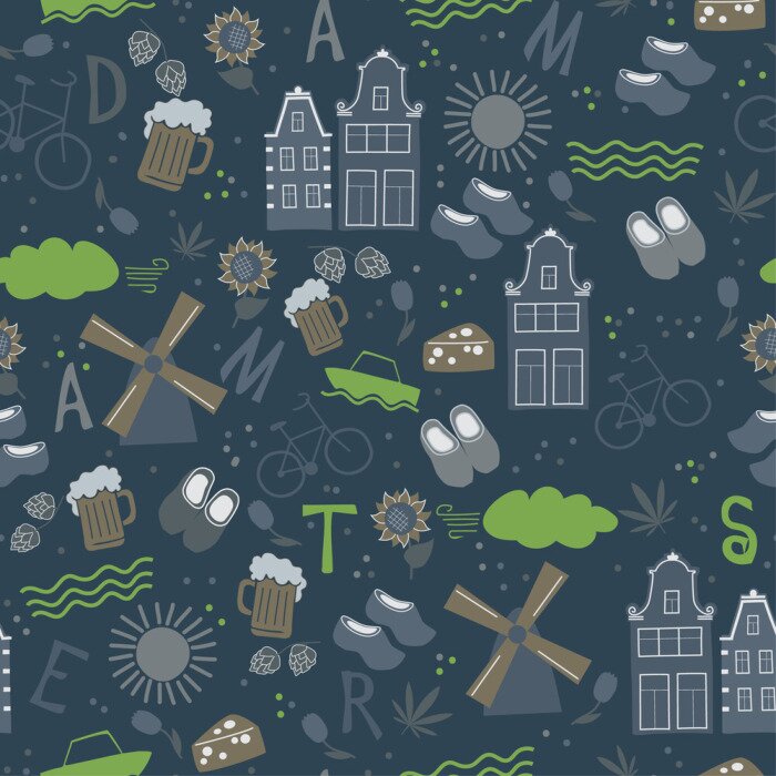 Tapete Amsterdam pattern seamless design graphic