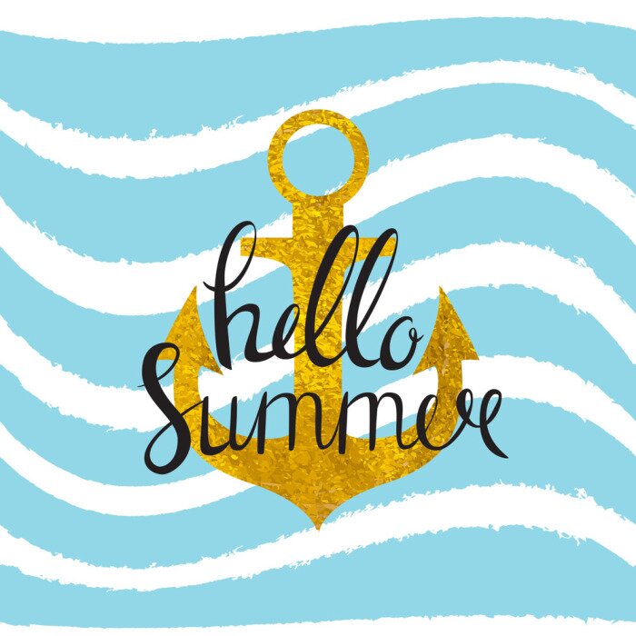 Tapete Anker mit Inschriften auf Meereshintergrund