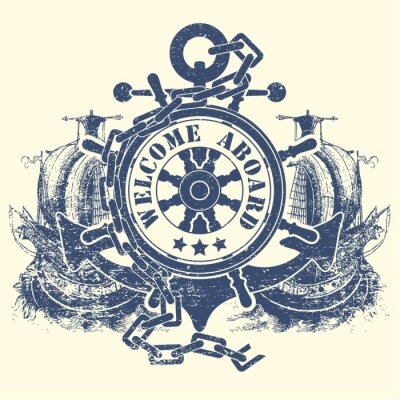 Anker Ruder und Kette