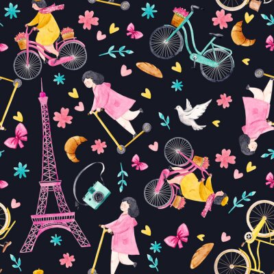 Tapete Aquarell Baby Muster