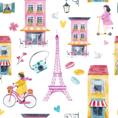 Tapete Aquarell Baby Vektor Muster