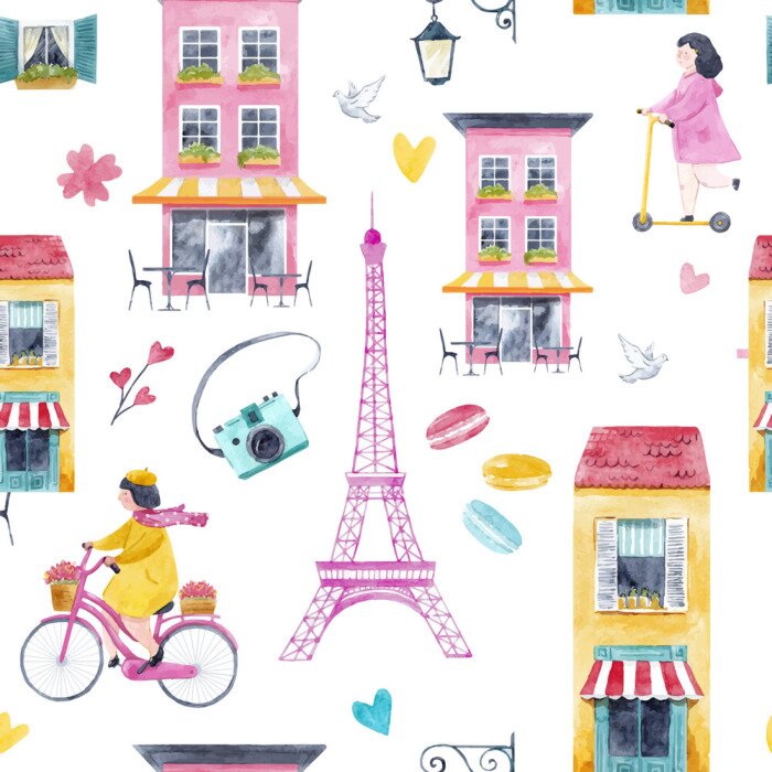 Tapete Aquarell Baby Vektor Muster