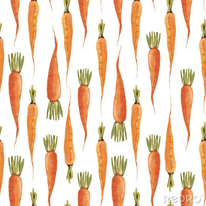 Tapete Aquarell bemalte Karotten