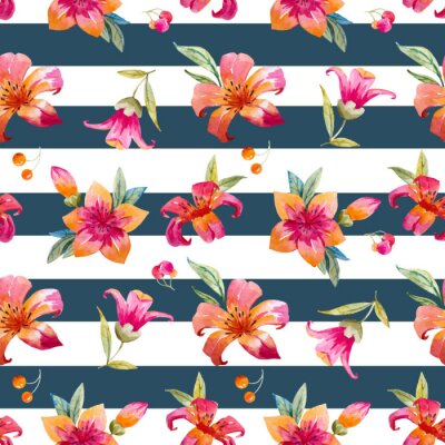 Tapete Aquarell Blumen Vektor-Muster