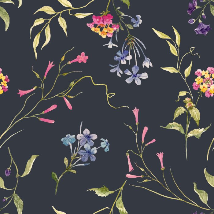 Tapete Aquarell Blumenvektormuster