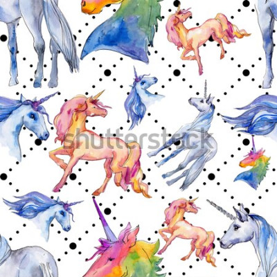 Tapete Aquarell Einhörner