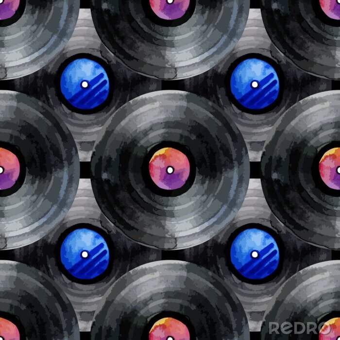 Tapete Aquarell Vinylaufzeichnung Muster