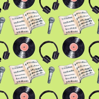 Tapete Aquarellhintergrundbild Retro Musik