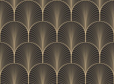 Tapete Art-Deco-Stil mit Bronze und Goldimitat