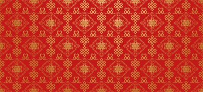 Tapete Asiatische Schriftzeichen auf rotem Grund