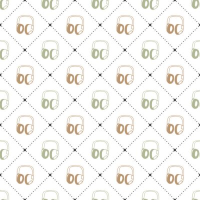 Tapete Audio-Kopfhörermuster, Musikillustration