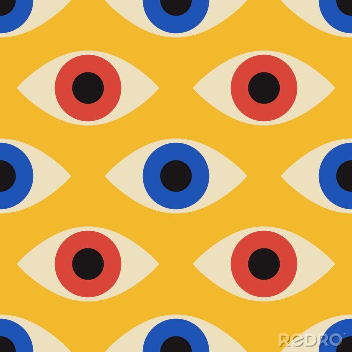 Tapete Augen Muster Bauhaus