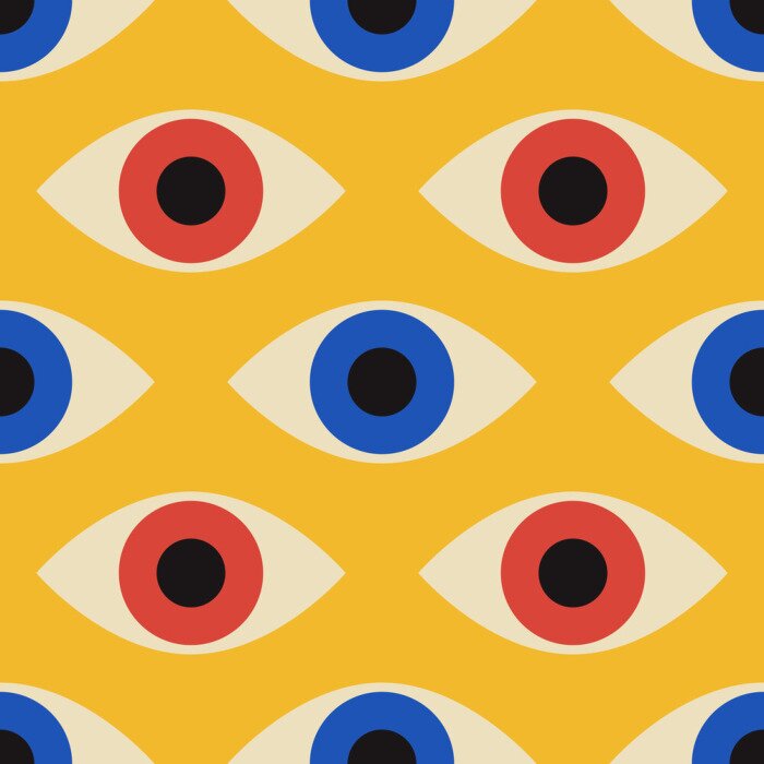 Tapete Augen Muster Bauhaus