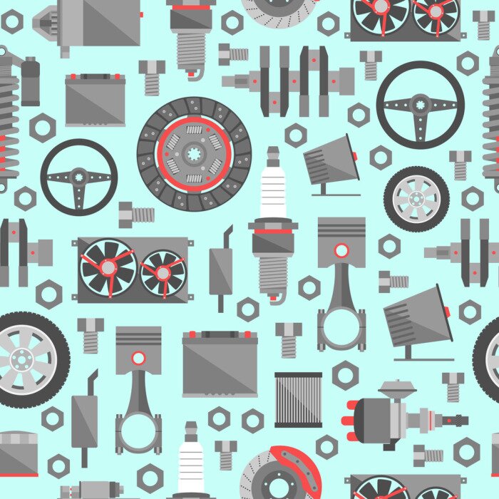 Tapete Auto Ersatzteile nahtlose Muster