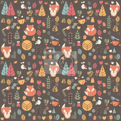 Tapete Baby Fox im Wald