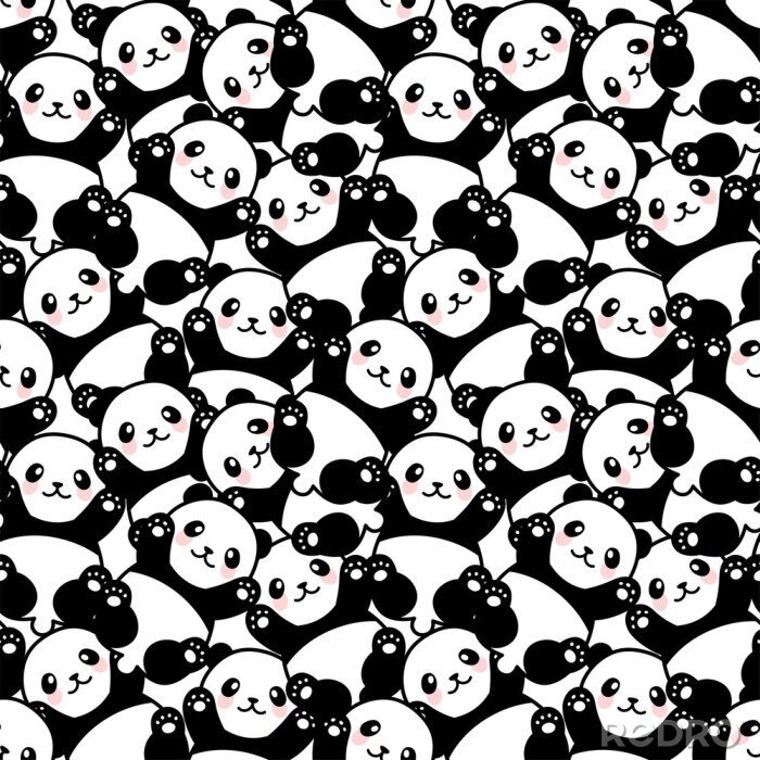 Tapete Baby-Panda-nahtloses Muster
