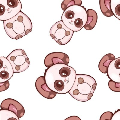 Tapete Babysüße Teddybären auf weißem Hintergrund