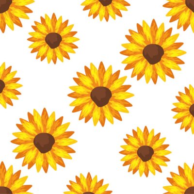 Tapete background of sunflowers plants icons vector illustration design