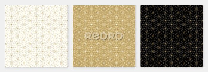 Tapete Background pattern seamless cube and triangle abstract gold luxury color geometric vector.