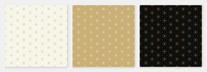 Tapete Background pattern seamless cube and triangle abstract gold luxury color geometric vector.