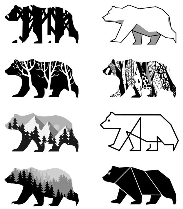 Tapete Bären gesetzt