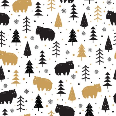 Tapete Bärenjunge im skandinavischen Wald