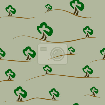 Tapete Bäume auf dem Hügel