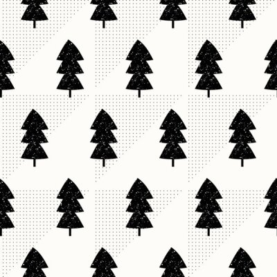 Tapete Bäume auf einem hellen geometrischen Hintergrund