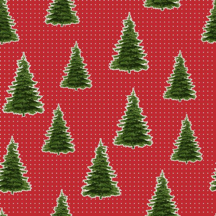 Tapete Bäume mit weißem Umriss