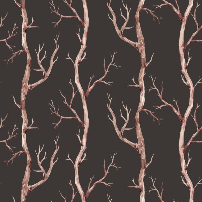 Tapete Bäume ohne Blätter in der Nacht