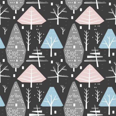 Tapete Bäume und Sträucher im Winterwald