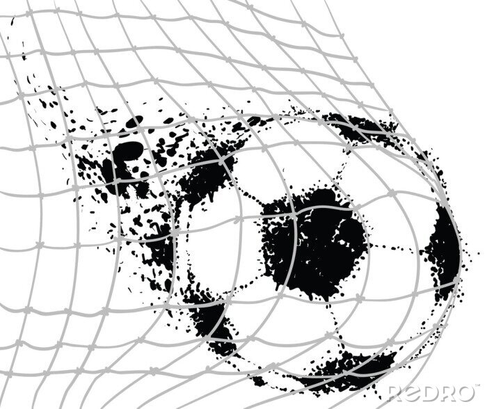 Tapete Ball im Netz schwarz-weiß