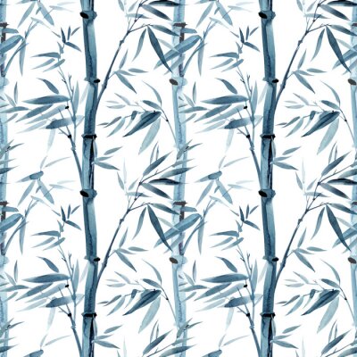 Tapete Bambuswald auf hellem Hintergrund