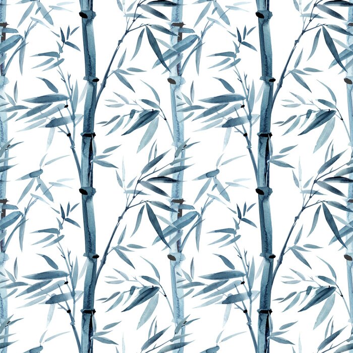 Tapete Bambuswald auf hellem Hintergrund