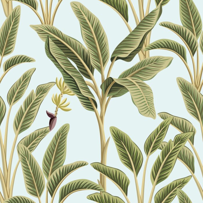 Tapete Bananenblätter im Boho-Stil