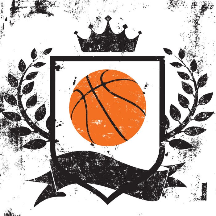 Tapete Basketball Ball als Emblem