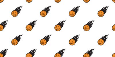 Tapete basketball Seamless pattern vector fire sport tile background scarf isolated repeat wallpaper