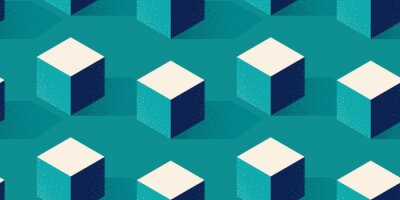 Tapete Bauhaus 3D-Würfel