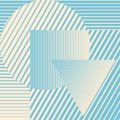 Tapete Bauhaus drei geometrische Figuren