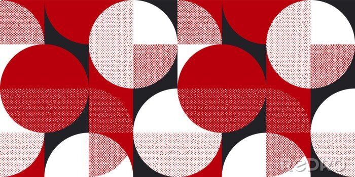 Tapete Bauhaus Muster mit Kreisen