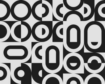 Tapete Bauhaus schwarz-weißes Muster