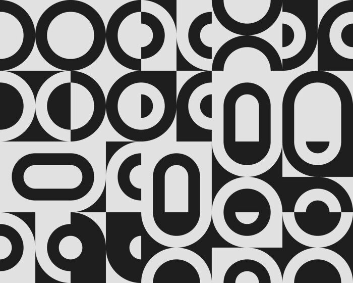 Tapete Bauhaus schwarz-weißes Muster