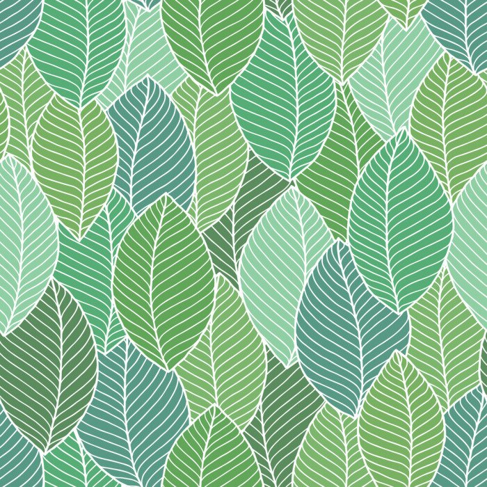 Tapete Beautiful spring leaves seamless pattern
